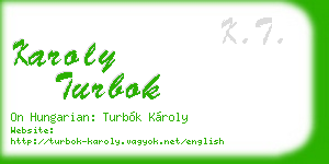 karoly turbok business card